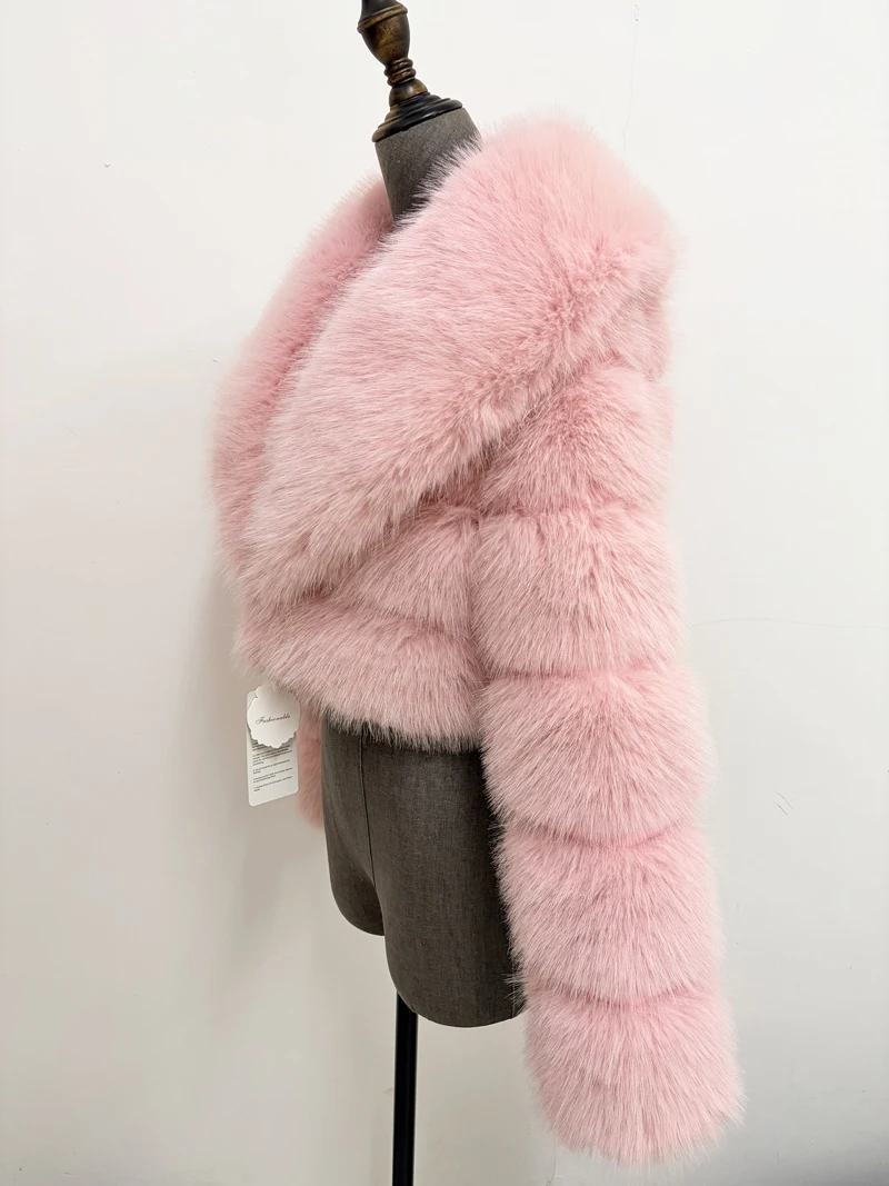 ZADORIN Trend Fur Top New Cropped Faux Fur Coat Woman Clothing Furry Faux Fur Jacket Winter Coats for Woman Outerwears Top Mujer