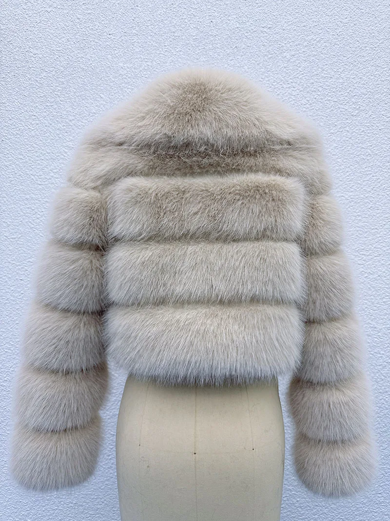 ZADORIN Trend Fur Top New Cropped Faux Fur Coat Woman Clothing Furry Faux Fur Jacket Winter Coats for Woman Outerwears Top Mujer