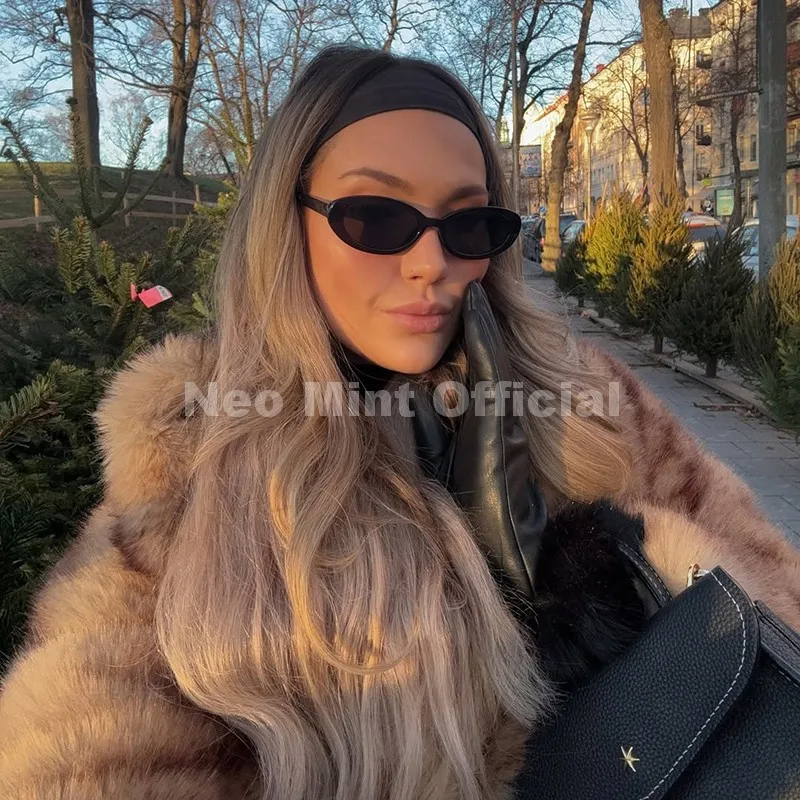 Neo Mint Luxury Brand Fashion Women Yellow Striped Faux Fur Jacket Coat Chic Girls 2025 Winter Oversized Warm Outerwear Overcoat