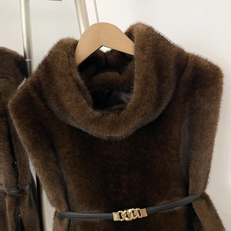 Mumaroho 2026 Winter Spring Women Faux Fur Sable Vest Crop Top Solid Turtleneck Eco Mink Faux Fur Tank Tops Pullover Jacket