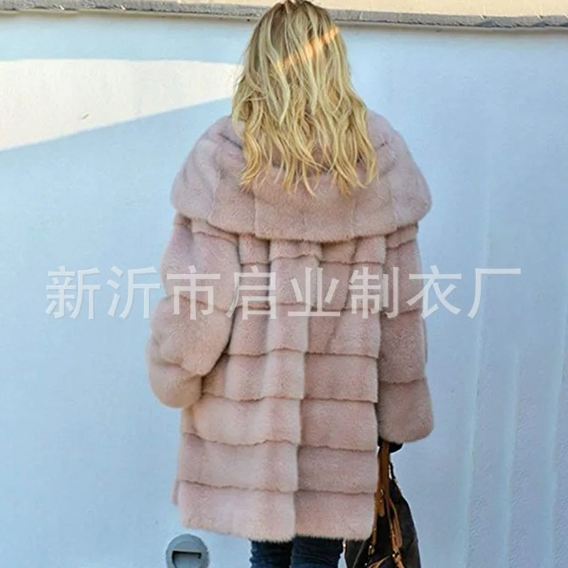 New Oversize Winter Women's Fur Coat Faux Fox Fur Windbreaker Hooded Long Parkas Jackets Padded Warm