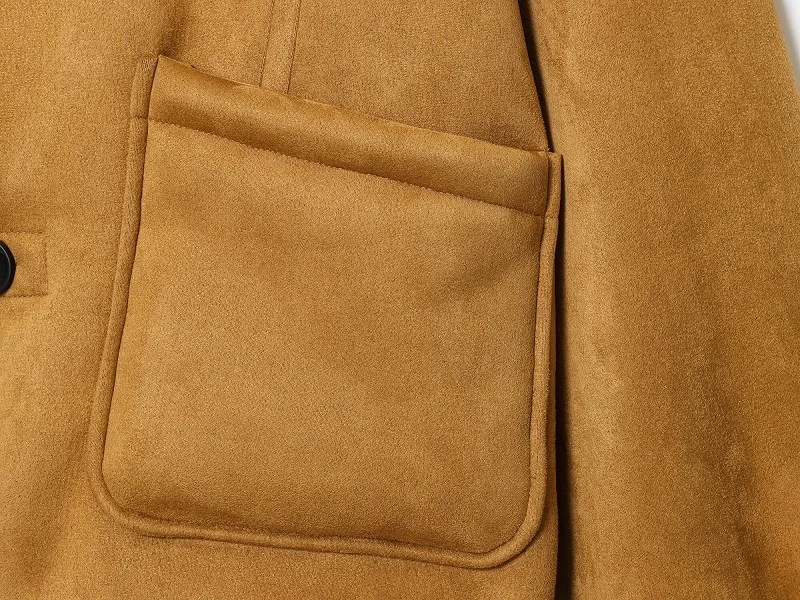 MUJER Women's Teddy Jacket Double Faced Hairy Coat Woman Faux Suede Plush Jacket Women Outerwears Loose Warm Winter Woman Coat