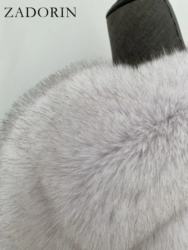 ZADORIN S-6XL Mink Coat Winter Black White Faux Fur Coat Woman Elegant Fluffy Faux Fur Jacket Top Short Fur Coats Woman Clothing