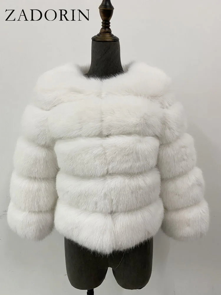 ZADORIN S-6XL Mink Coat Winter Black White Faux Fur Coat Woman Elegant Fluffy Faux Fur Jacket Top Short Fur Coats Woman Clothing