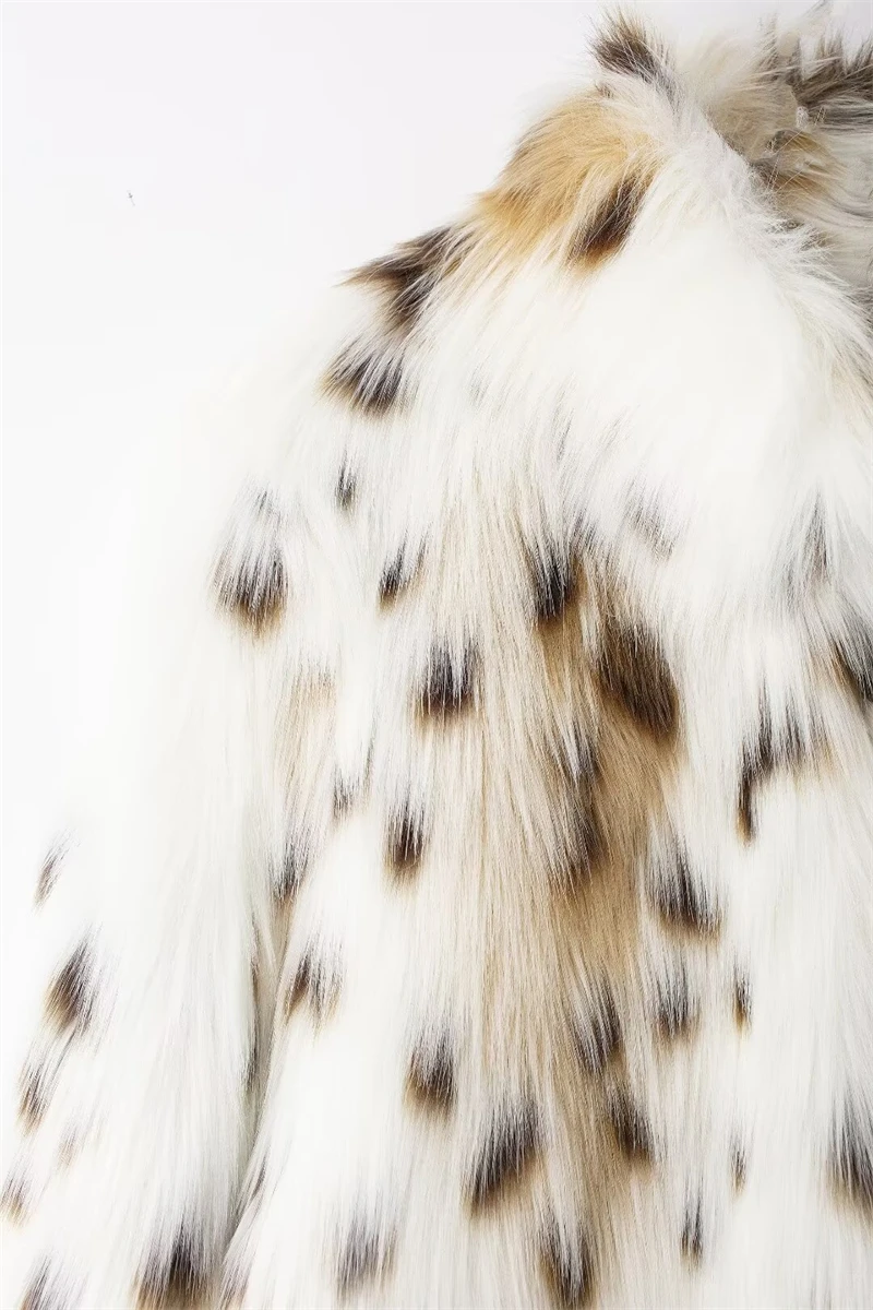 Women's faux fur coat Fall-Winter 2024 new animal-print faux fur top jacket Noble and elegant women's Coat Top