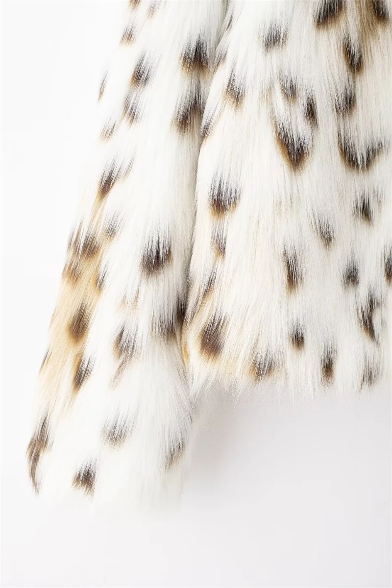 Women's faux fur coat Fall-Winter 2024 new animal-print faux fur top jacket Noble and elegant women's Coat Top