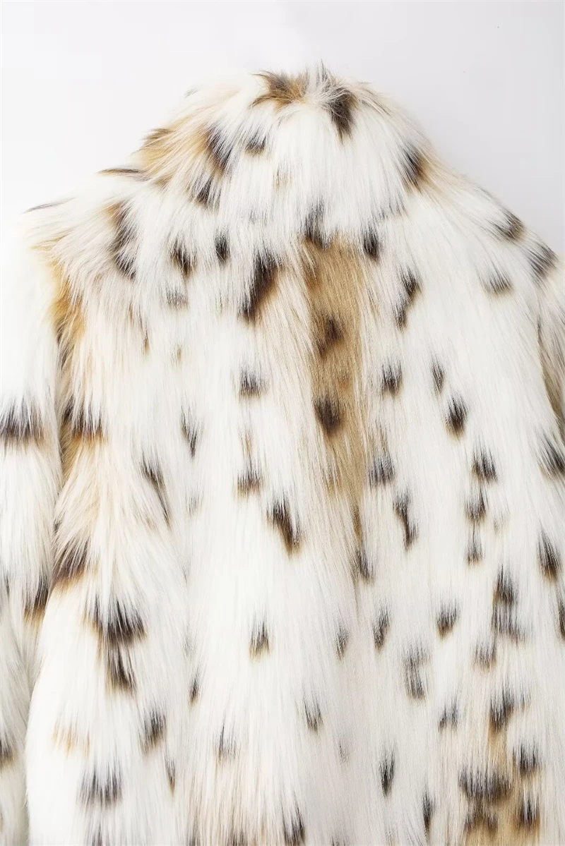Women's faux fur coat Fall-Winter 2024 new animal-print faux fur top jacket Noble and elegant women's Coat Top