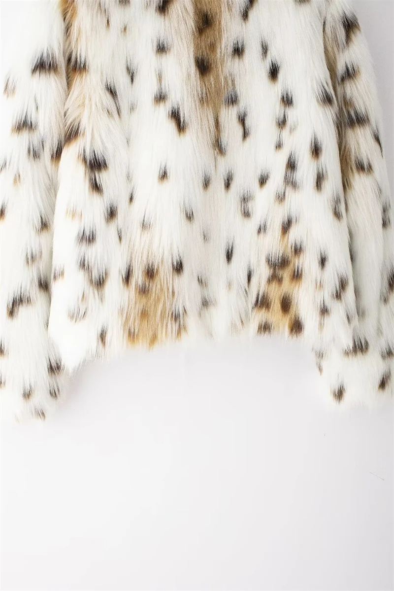 Women's faux fur coat Fall-Winter 2024 new animal-print faux fur top jacket Noble and elegant women's Coat Top