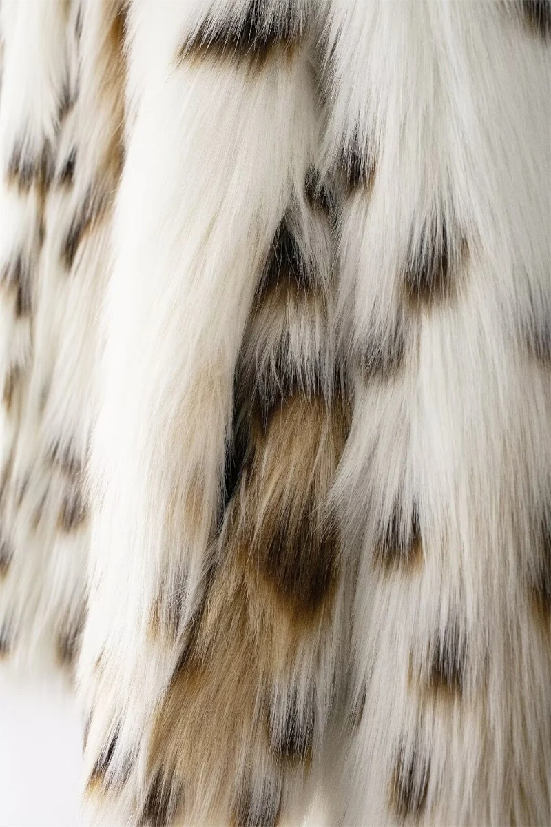 Women's faux fur coat Fall-Winter 2024 new animal-print faux fur top jacket Noble and elegant women's Coat Top