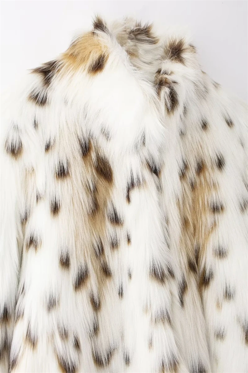 Women's faux fur coat Fall-Winter 2024 new animal-print faux fur top jacket Noble and elegant women's Coat Top