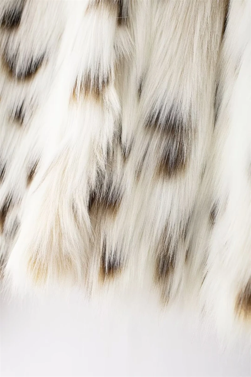 Women's faux fur coat Fall-Winter 2024 new animal-print faux fur top jacket Noble and elegant women's Coat Top
