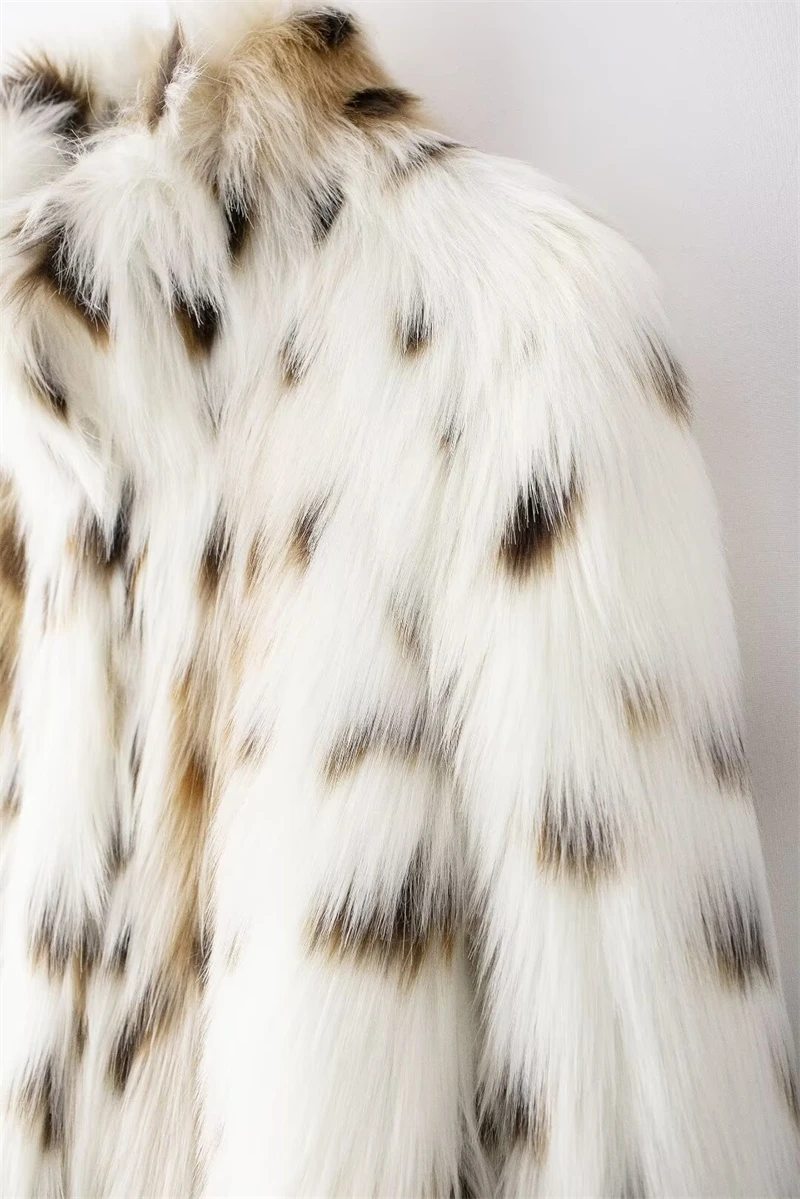 Women's faux fur coat Fall-Winter 2024 new animal-print faux fur top jacket Noble and elegant women's Coat Top