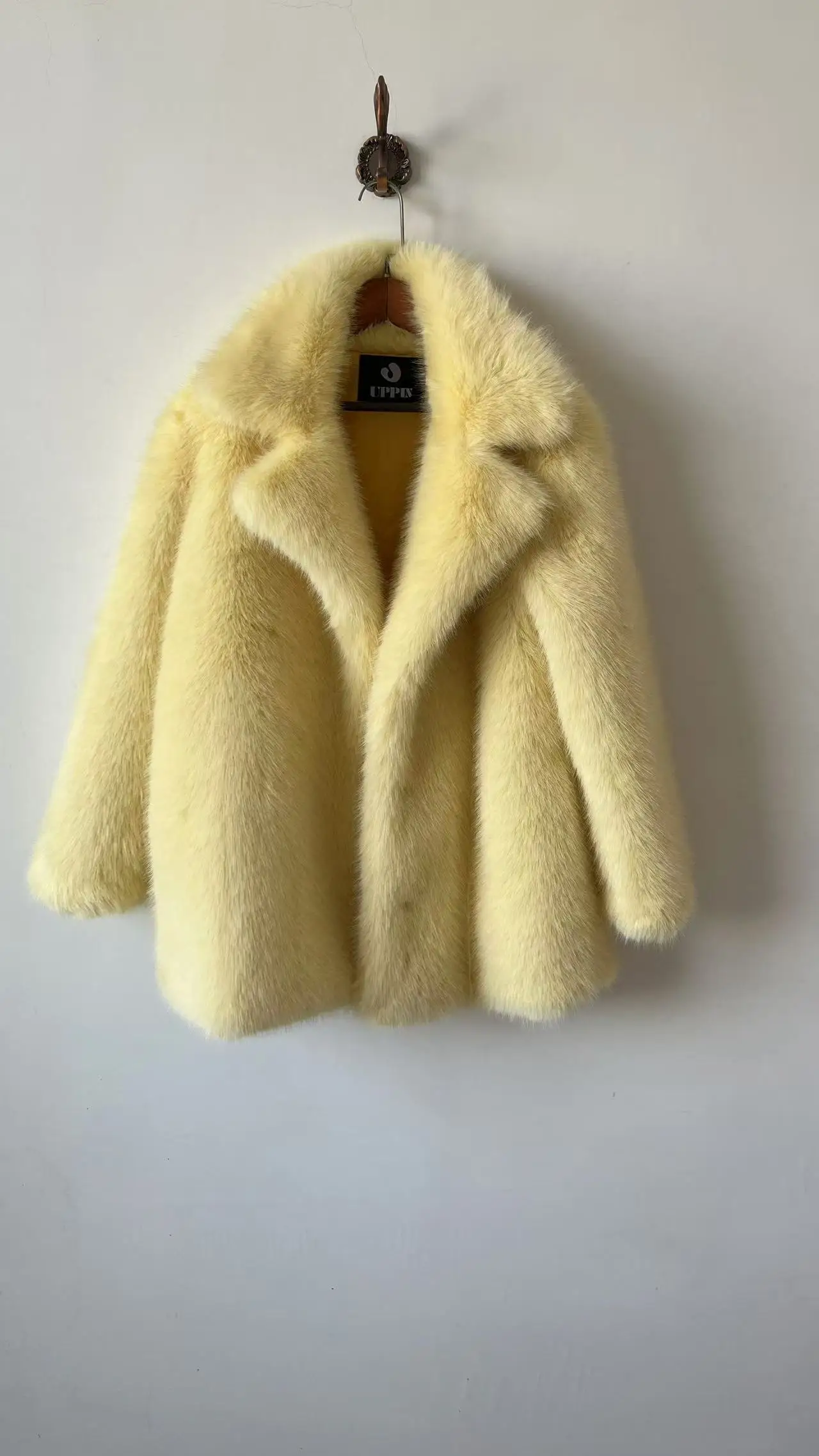 Autumn Winter Thick Warm Faux Fur Coat Medium Length Fox Fur Coat Casual High Quality Fluffy Jacket Abrigos De Peluche De Mujer