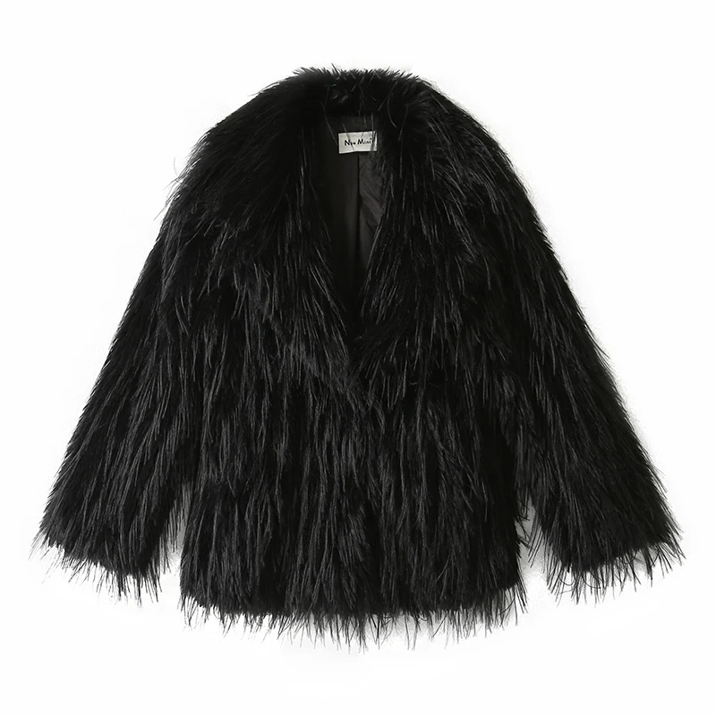 Neo Mint 2024 Winter Furry Faux Fur Coat Long Women Luxury Brand Tassels Fluffy Fur Jacket Female Streetwear Super Warm Overcoat