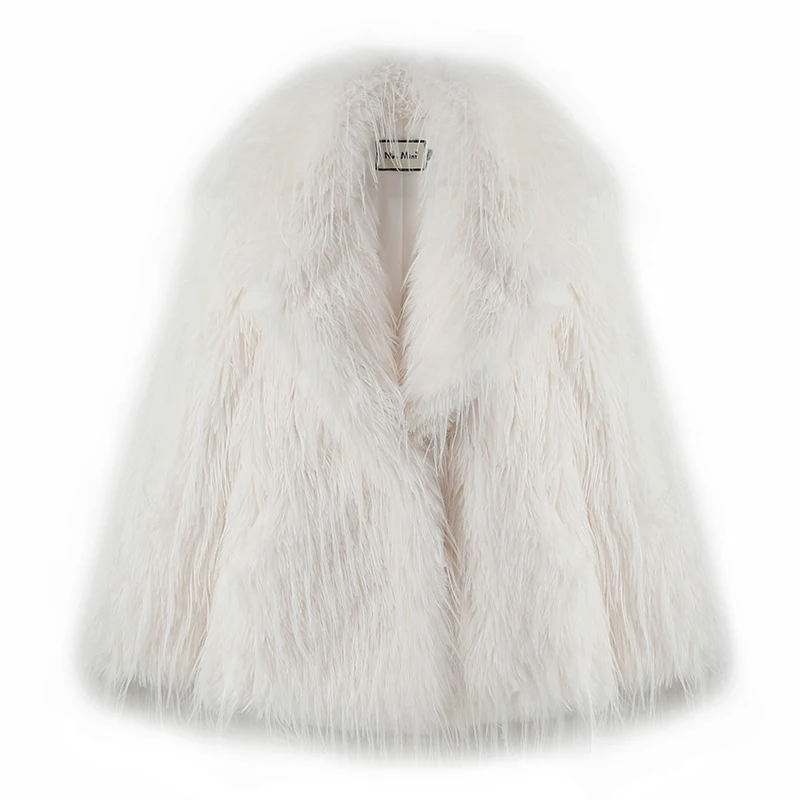 Neo Mint 2024 Winter Furry Faux Fur Coat Long Women Luxury Brand Tassels Fluffy Fur Jacket Female Streetwear Super Warm Overcoat