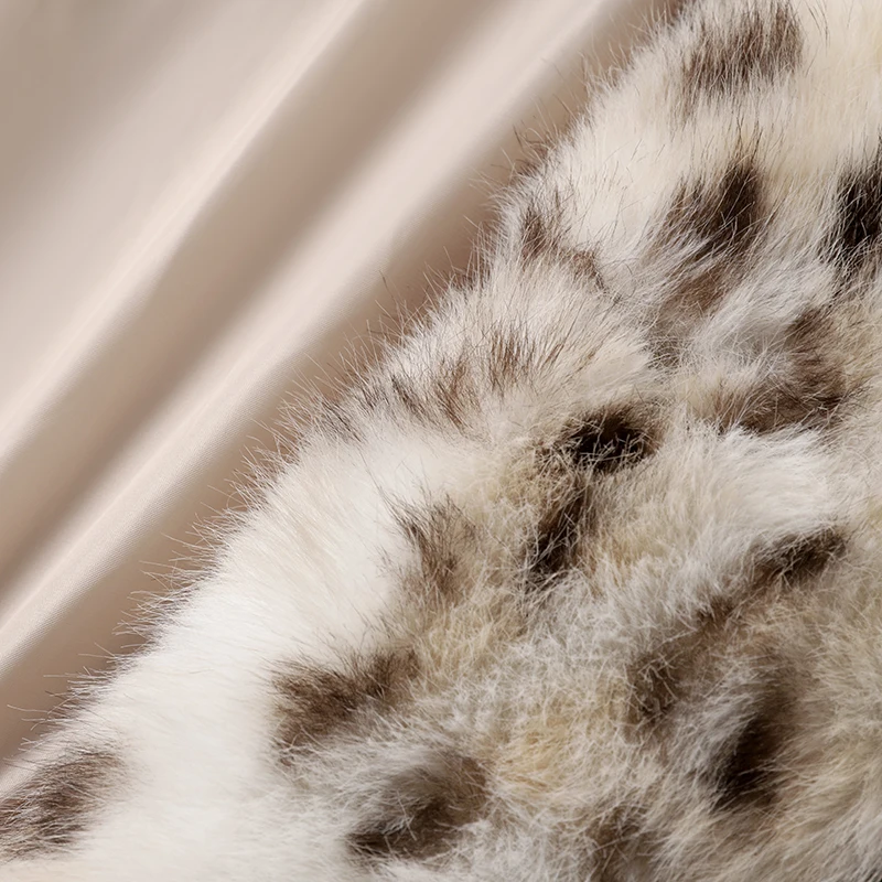 Neo Mint Exclusive Long Brown Leopard Fox Fur Coat Women Winter 2024 New Luxury Hot Brand Fashion Girls Faux Fur Jacket Overcoat
