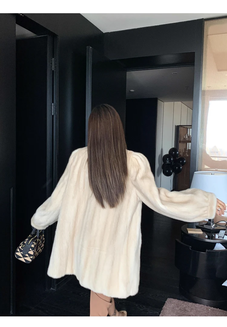 Lautaro Winter Brown Thick Warm Soft Faux Mink Fur Coat Women Long Sleeve Stand Collar Elegant Luxury Chic Fluffy Jacket 2023