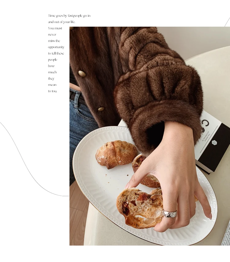 Lautaro Winter Brown Thick Warm Soft Faux Mink Fur Coat Women Long Sleeve Stand Collar Elegant Luxury Chic Fluffy Jacket 2023