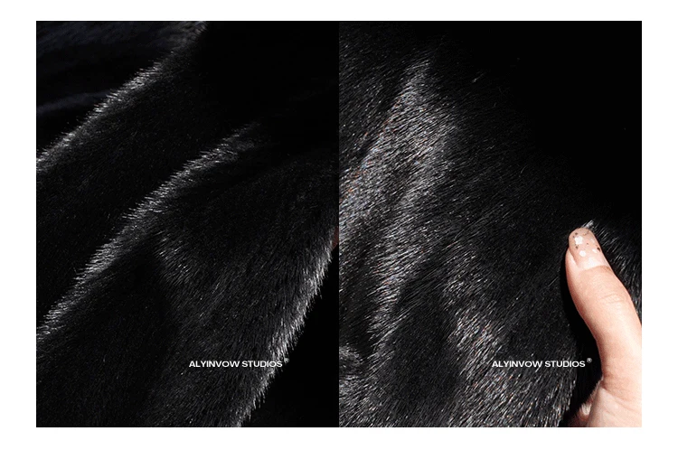 Lautaro Winter Brown Thick Warm Soft Faux Mink Fur Coat Women Long Sleeve Stand Collar Elegant Luxury Chic Fluffy Jacket 2023