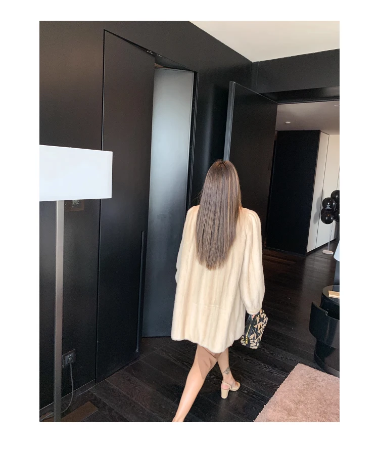 Lautaro Winter Brown Thick Warm Soft Faux Mink Fur Coat Women Long Sleeve Stand Collar Elegant Luxury Chic Fluffy Jacket 2023