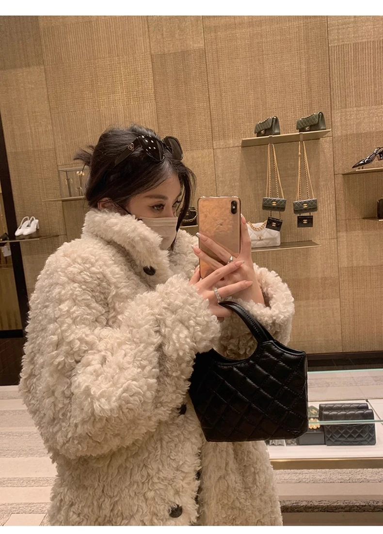 Lautaro Winter Long Loose Casual Soft Thick Warm Fluffy Black Faux Fur Coat Women Stand Collar Hairy Furry Fuzzy Overcoat 2023