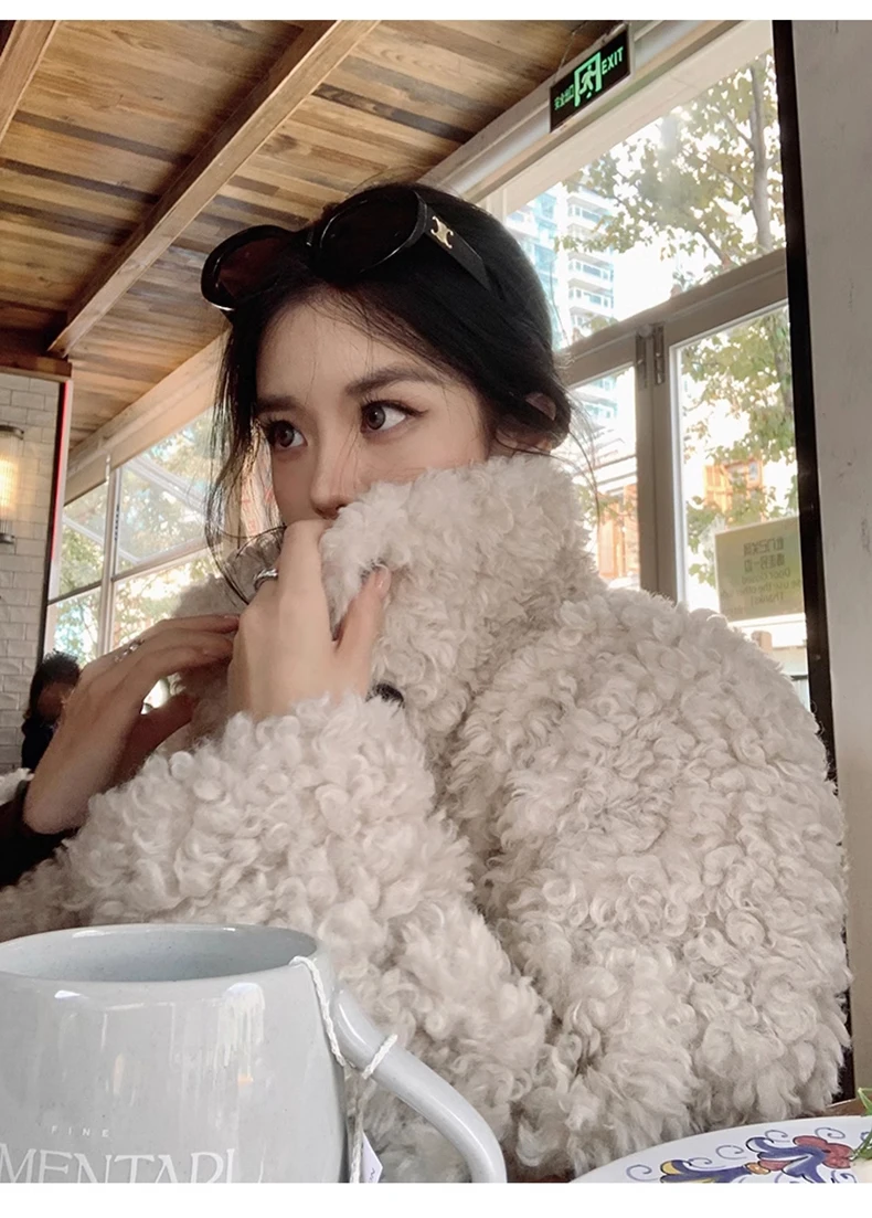 Lautaro Winter Long Loose Casual Soft Thick Warm Fluffy Black Faux Fur Coat Women Stand Collar Hairy Furry Fuzzy Overcoat 2023