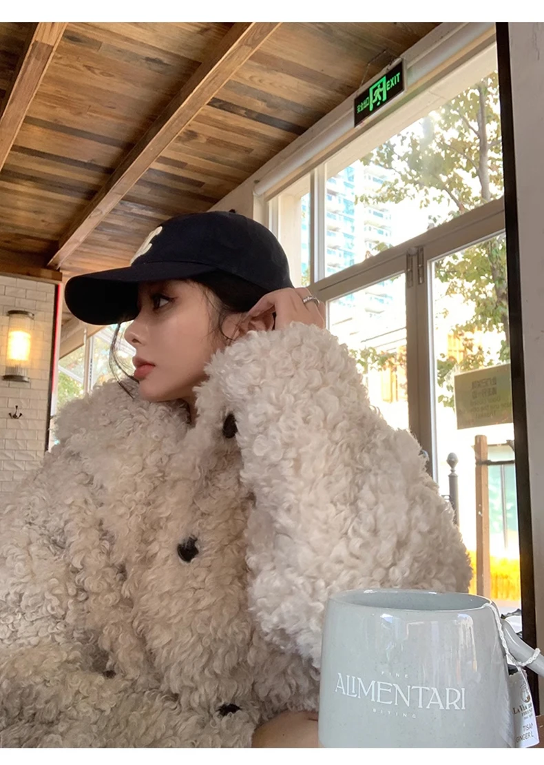 Lautaro Winter Long Loose Casual Soft Thick Warm Fluffy Black Faux Fur Coat Women Stand Collar Hairy Furry Fuzzy Overcoat 2023