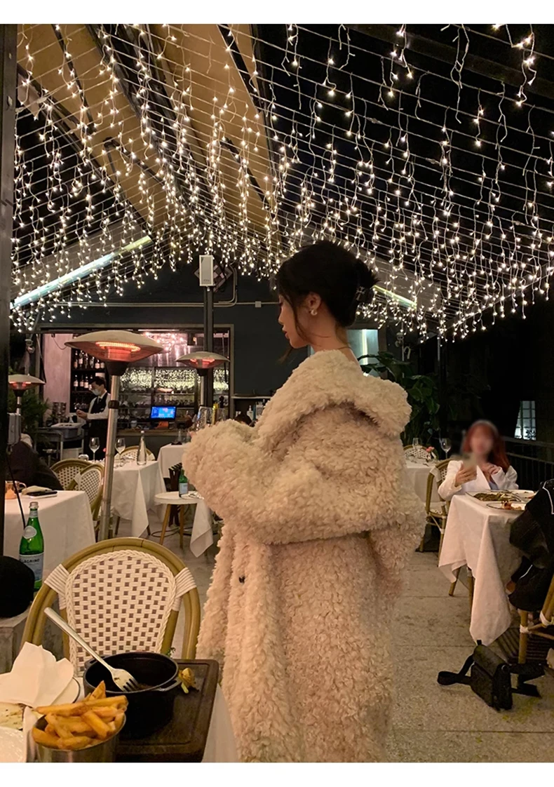 Lautaro Winter Long Loose Casual Soft Thick Warm Fluffy Black Faux Fur Coat Women Stand Collar Hairy Furry Fuzzy Overcoat 2023