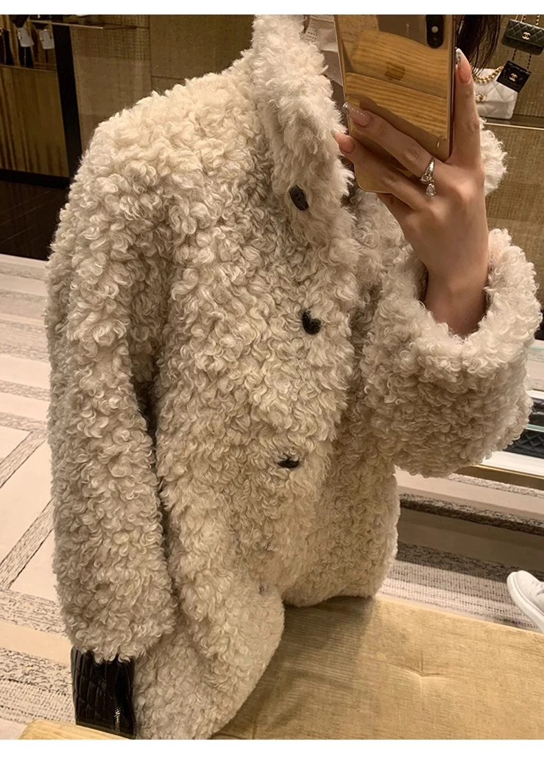 Lautaro Winter Long Loose Casual Soft Thick Warm Fluffy Black Faux Fur Coat Women Stand Collar Hairy Furry Fuzzy Overcoat 2023
