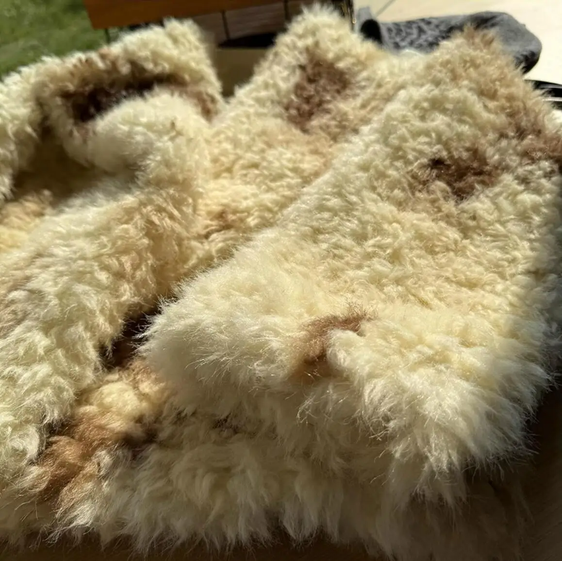 HIGH QUALITY Winter Large Lapel Curly Lamb Fur Coat Long Sleeve Warm Shaggy Tie Dye Gradient Faux Fur Jacket Loose Outerwear