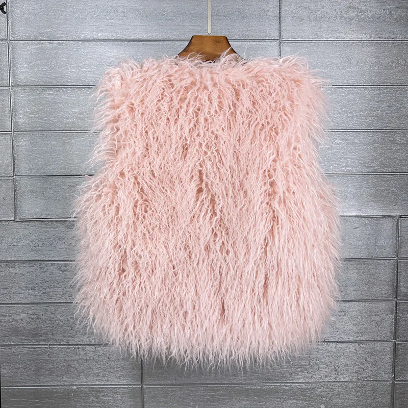 LANMREM 2026 Autumn Winter Eco-Friendly Fur Women's Vest Artificial Fur Lamb Wool Warm Sleeveless Coat Fashion Clothing 2DB4926