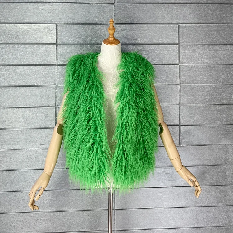 LANMREM 2026 Autumn Winter Eco-Friendly Fur Women's Vest Artificial Fur Lamb Wool Warm Sleeveless Coat Fashion Clothing 2DB4926