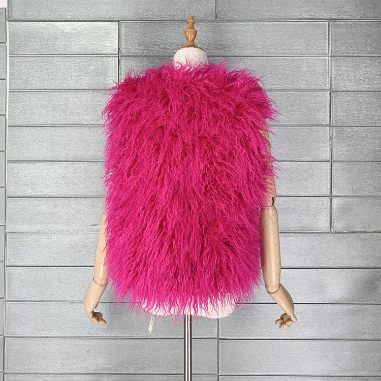LANMREM 2026 Autumn Winter Eco-Friendly Fur Women's Vest Artificial Fur Lamb Wool Warm Sleeveless Coat Fashion Clothing 2DB4926