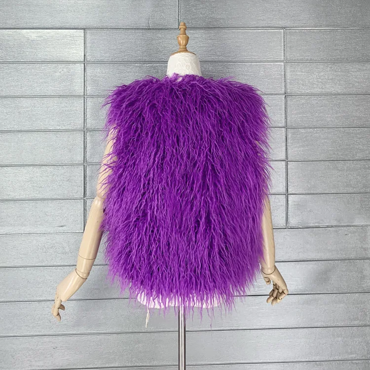 LANMREM 2026 Autumn Winter Eco-Friendly Fur Women's Vest Artificial Fur Lamb Wool Warm Sleeveless Coat Fashion Clothing 2DB4926