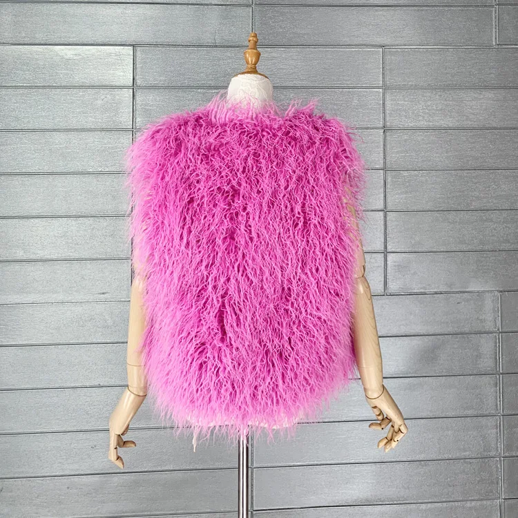 LANMREM 2026 Autumn Winter Eco-Friendly Fur Women's Vest Artificial Fur Lamb Wool Warm Sleeveless Coat Fashion Clothing 2DB4926