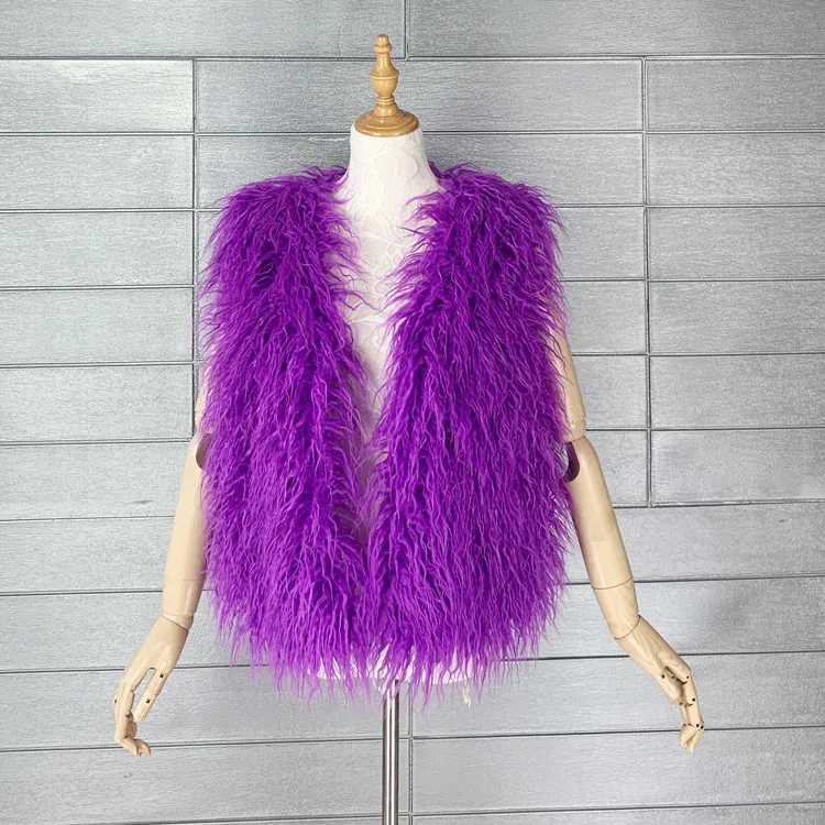 LANMREM 2026 Autumn Winter Eco-Friendly Fur Women's Vest Artificial Fur Lamb Wool Warm Sleeveless Coat Fashion Clothing 2DB4926