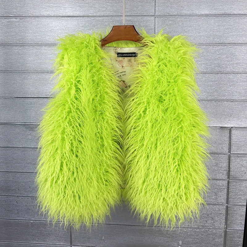 LANMREM 2026 Autumn Winter Eco-Friendly Fur Women's Vest Artificial Fur Lamb Wool Warm Sleeveless Coat Fashion Clothing 2DB4926