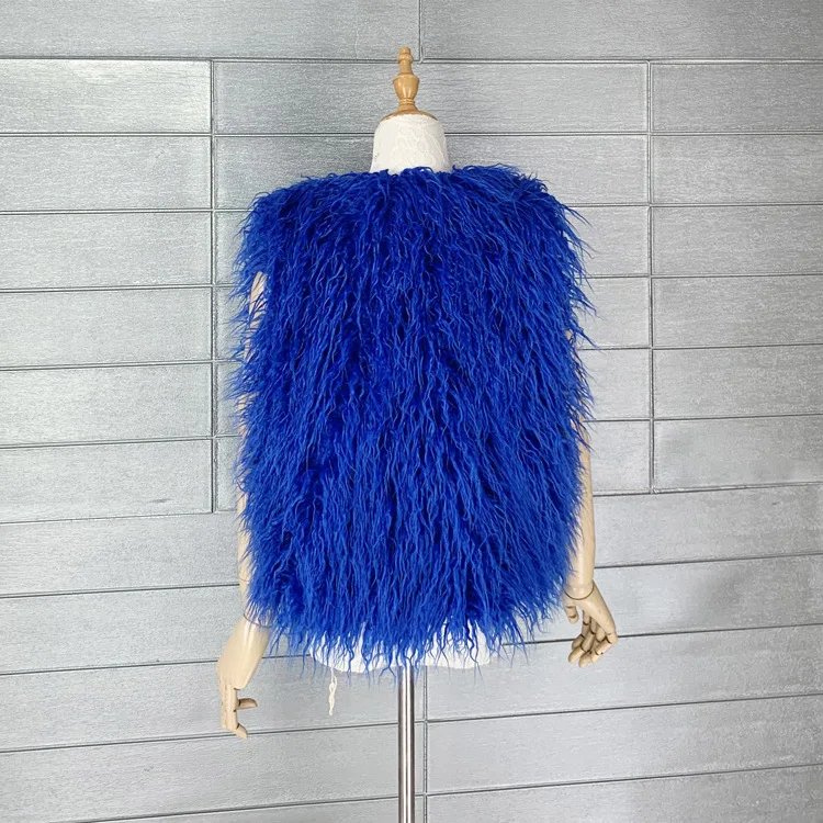 LANMREM 2026 Autumn Winter Eco-Friendly Fur Women's Vest Artificial Fur Lamb Wool Warm Sleeveless Coat Fashion Clothing 2DB4926