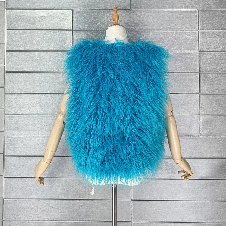 LANMREM 2026 Autumn Winter Eco-Friendly Fur Women's Vest Artificial Fur Lamb Wool Warm Sleeveless Coat Fashion Clothing 2DB4926