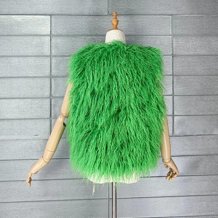 LANMREM 2026 Autumn Winter Eco-Friendly Fur Women's Vest Artificial Fur Lamb Wool Warm Sleeveless Coat Fashion Clothing 2DB4926