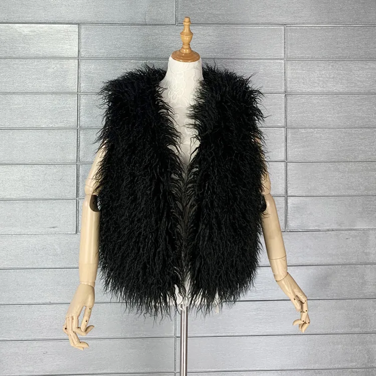LANMREM 2026 Autumn Winter Eco-Friendly Fur Women's Vest Artificial Fur Lamb Wool Warm Sleeveless Coat Fashion Clothing 2DB4926