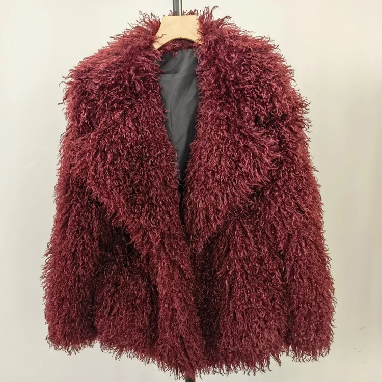 Aynaray 2025 Winter Women Faux Fur Jacket Solid Khaki Long Sleeve Thick Warm Outwear Fluffy Coat For Women