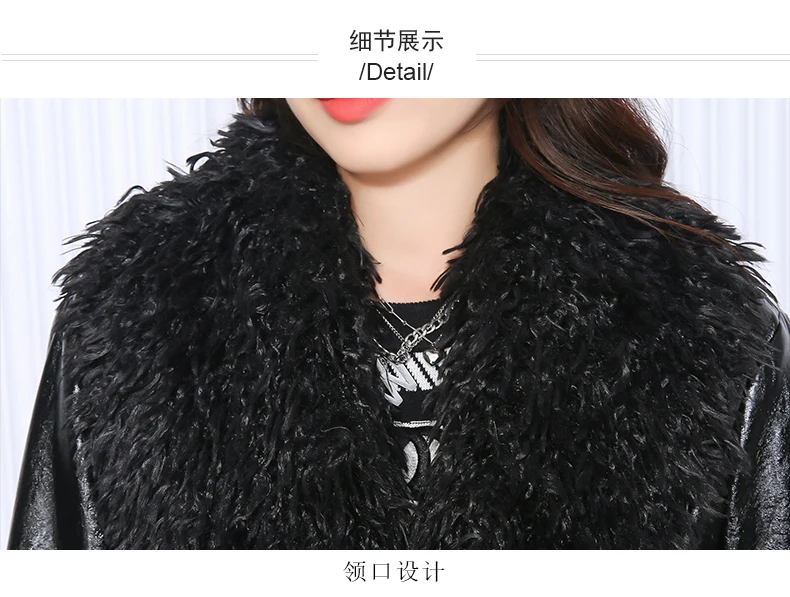 Nerazzurri Autumn Winter Long Loose Black Quilted Warm Soft Pu Leather Coat Women with Faux Fur Trim Sashes European Fashion