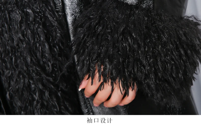 Nerazzurri Autumn Winter Long Loose Black Quilted Warm Soft Pu Leather Coat Women with Faux Fur Trim Sashes European Fashion