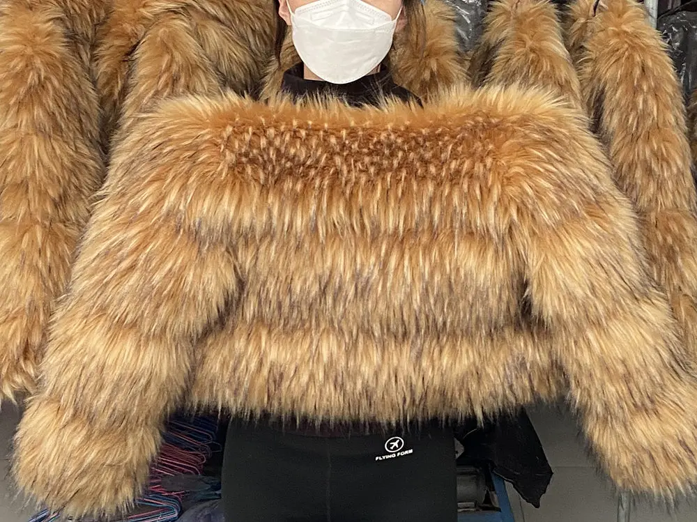 HOOOFUR Faux Fur Coat Women's Jacket Winter Fashion Warm Thick Fox Raccoon Leather Brown Plus Size Especially Fake Fur Cold