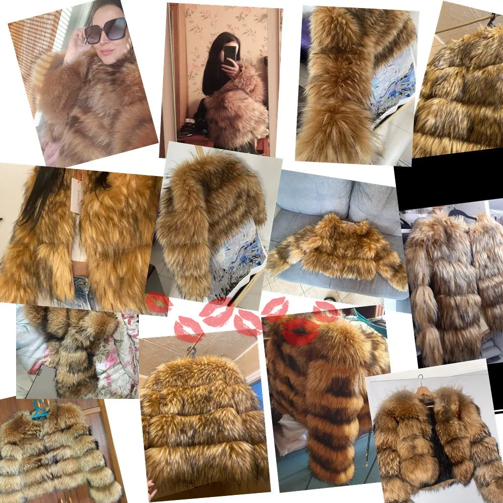 HOOOFUR Faux Fur Coat Women's Jacket Winter Fashion Warm Thick Fox Raccoon Leather Brown Plus Size Especially Fake Fur Cold