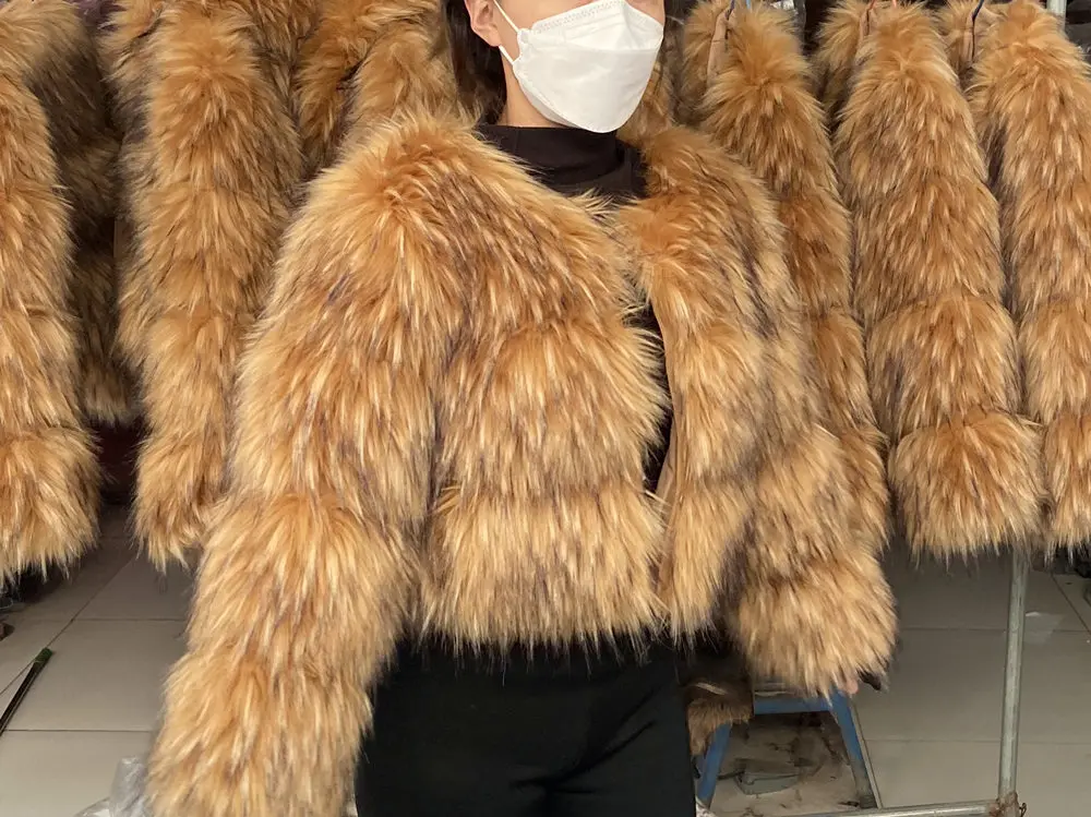 HOOOFUR Faux Fur Coat Women's Jacket Winter Fashion Warm Thick Fox Raccoon Leather Brown Plus Size Especially Fake Fur Cold