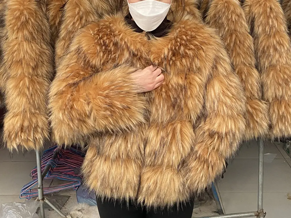 HOOOFUR Faux Fur Coat Women's Jacket Winter Fashion Warm Thick Fox Raccoon Leather Brown Plus Size Especially Fake Fur Cold