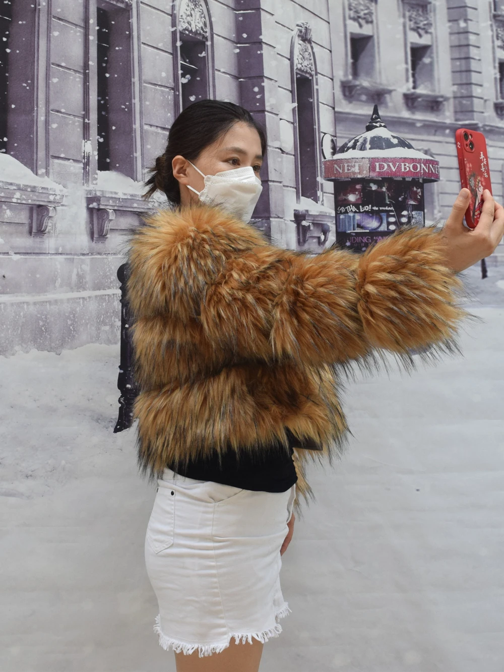 HOOOFUR Faux Fur Coat Women's Jacket Winter Fashion Warm Thick Fox Raccoon Leather Brown Plus Size Especially Fake Fur Cold