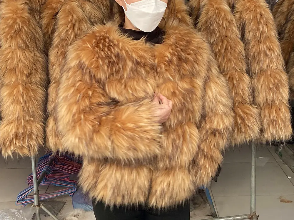 HOOOFUR Faux Fur Coat Women's Jacket Winter Fashion Warm Thick Fox Raccoon Leather Brown Plus Size Especially Fake Fur Cold